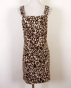vintage EUC Umgee USA Animal Print Denim Jean Overall Dress Skirt SZ L - Picture 1 of 5