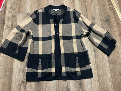 Mercer Street Studio Sweater, Women's Large, Black Brown, 3/4 Sleeve, Pullover - Imagem 1 de 4