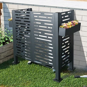 4x2 FT Outdoor Air Conditioner Fence Trash Can Fence Metal Privacy Fence 3 Panel - Picture 1 of 8