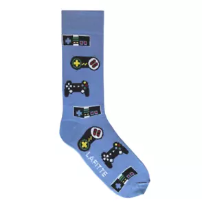 845061 GAMER MID BLUE LAFITTE PATTERNED SOCKS COMBED COTTON MENS SIZE AU 6-11 - Bild 1 von 1