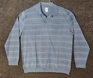 Haband Casual Joe Long Sleve Polo Shirt Banded Size L Blue - Picture 1 of 7