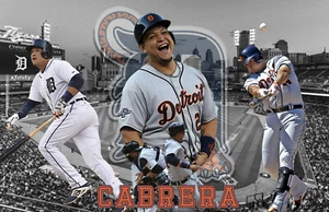 Detroit Tigers Lithograph print of Miguel Caberera 17 x 11 - Picture 1 of 1
