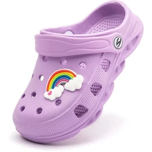 New HOBIBEAR Purple Girls Garden Clogs Slip On Sandals Shoes Size 1.5 Toddler - Picture 1 of 6