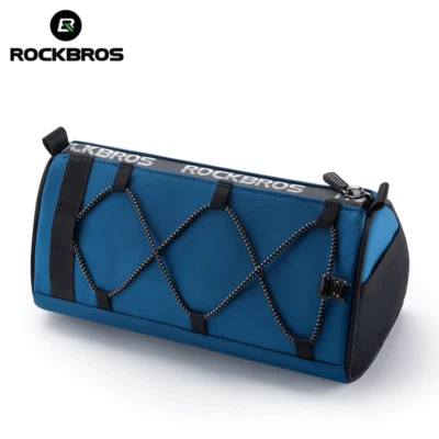 Bolsa de manillar de bicicleta ROCKBROS, almacenamiento de cuadro superior enrollable para bicicletas de montaña/carretera con correa Foto 1 de 4