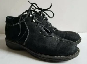 White Mountain Boots booties suede Lisa Black lace up nubuck A09900 Women 7.5 M - Picture 1 of 7