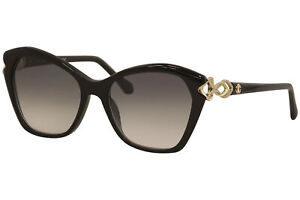 Roberto Cavalli Miniato RC1077 RC/1077 01B Black/Gold Cat Eye Sunglasses 55mm