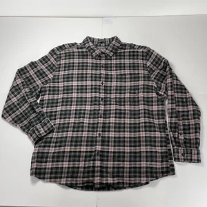 Eddie Bauer Flannel Shirt Mens XL Plaid Black/Red Button Down Classic Fit - Imagen 1 de 17
