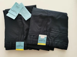 M&S Navy School Trousers, Skinny Leg, Age 6-7 And 7-8 Long Bundle. NwT - Picture 1 of 4