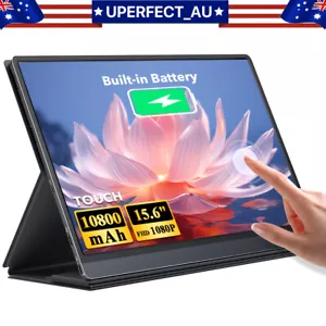 Battery 15.6" USB C Portable Monitor 1080P Touch IPS Rechargeable Lapdock 1200:1 - Picture 1 of 22