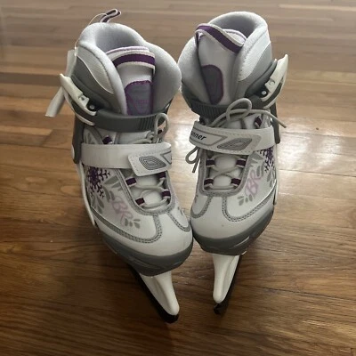 Bladerunner de Rollerblade Micro Ice Girls Patines de Hielo Ajustables 12J-2, Blanco/Pi Foto 1 de 4