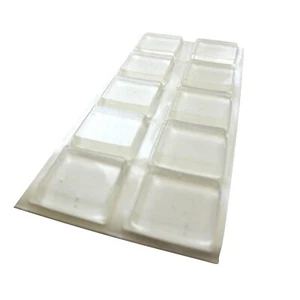 "Paquete de 10 parachoques cuadrados de vidrio transparente grandes autoadhesivos de 1,0"" X 0,18" - Imagen 1 de 2