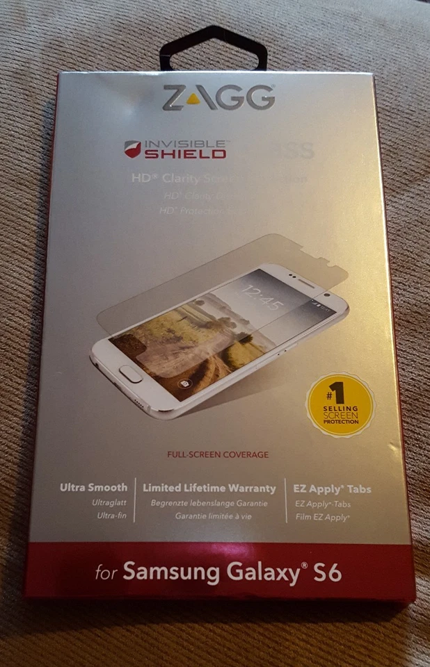 Protector de pantalla Zagg InvisibleShield Glass para Samsung Galaxy S6 - HD Clarity Foto 1 de 4