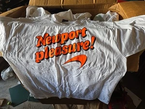 NOS XL.Vintage Newport Cigarette T Shirt Large Mens 90s Single Stitch  White Tee - Picture 1 of 8