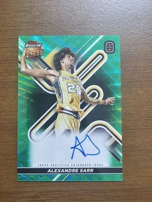 2022-23 Topps Chrome OTE Overtime Elite Alexandre Sarr Aqua Refractor Auto /99 - Image 1 of 3