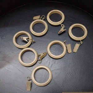 Bauernhaus abgeschrägte Gardinen Clip Ringe 14er Set passt 1 3/4" Stange verwitterte Eiche - Bild 1 von 2