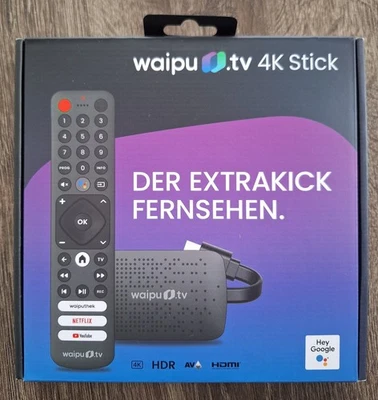 waipu.tv 4K Stick Inkl. Fernbedienung, WLAN, HDMI, 4K, HDR - Bild 1 von 4