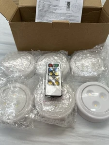 Brilliant Evolution Remote-Controlled Puck Lights - 6 Pack With Remote Control - Picture 1 of 7