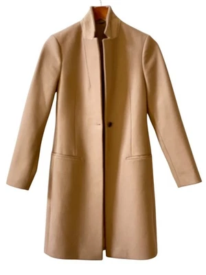 Abrigo AllSaints Leni Italiano Tela Lana Cachemira Reino Unido 8 EE. UU. 4 UE 36 Tostado Camel Foto 1 de 4