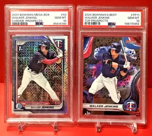 Walker Jenkins PSA 10! ¡Lote de 2 tarjetas! ¡Mega caja cromada 1st Bowman y mejores perspectivas! - Imagen 1 de 4