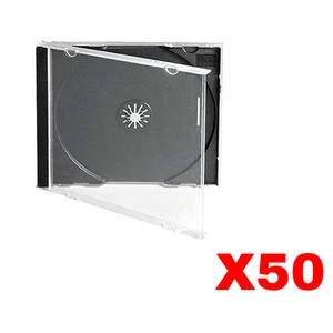 50 x CD JEWEL CASES COMPLETE WITH BLACK TRAYS / HIGHEST PREMIUM QUALITY - Picture 1 of 1
