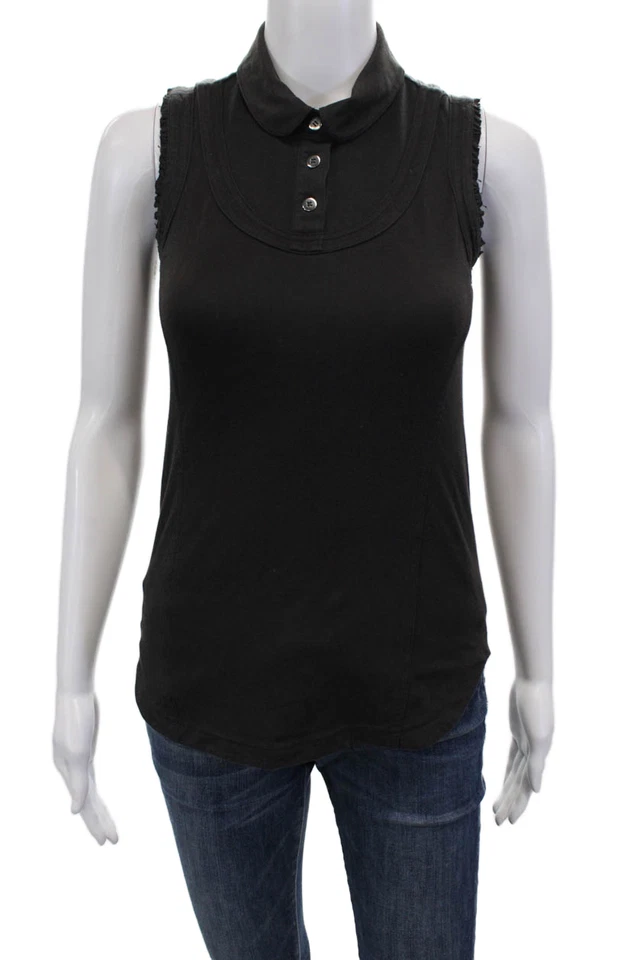 Adidas от Stella McCartney женщин хлопок без рукавов рубашка-поло черный размер XS - Изображение 1 из 4