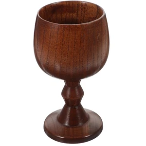 Vintage Handmade Wooden Wine Goblet Water Cup - Picture 1 of 12