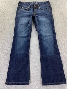 American Eagle Damen Größe 2 kurze Lieblings Boyfriend Bootcut Jeans dunkle Waschung - Bild 1 von 12