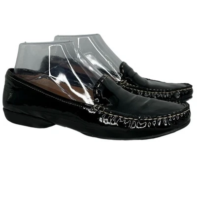 Mocasines de conducción Talbots charol talla 6,5N informales preppy clásicos *defectuosos Foto 1 de 4