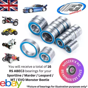 FG Sportline Marder Leopard MT Evo Complete Upgrade Set 16 RS Bearings UK ABEC-3 - Picture 1 of 18