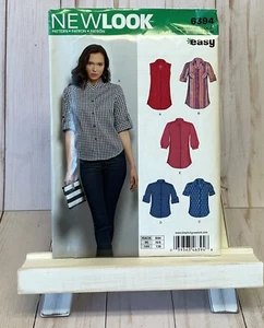 New Look 6394 Misses' 8-18 Button Front Tops Blouse Shirt Sewing Pattern NEW - Picture 1 of 2
