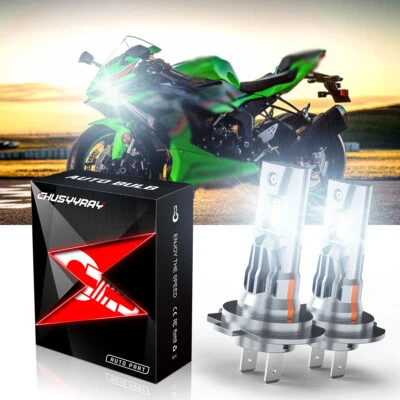 2X H7 Bombillas LED A 6000K Blanco Para Kawasaki Ninja 1000 z1000 2011-2016 Foto 1 de 4