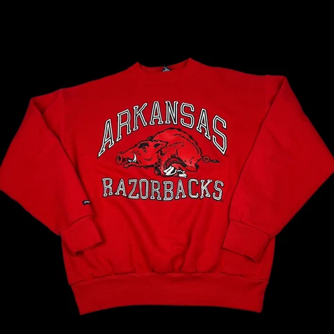 Vintage Arkansas Razorbacks Crewneck Sweatshirt NCAA 90s Red XL Jansport USA Cover