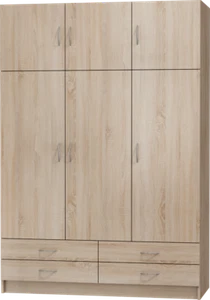 geräumiger Kleiderschrank Estella mit 4 Schubladen laminierte Platte Breite 135 - Bild 1 von 4