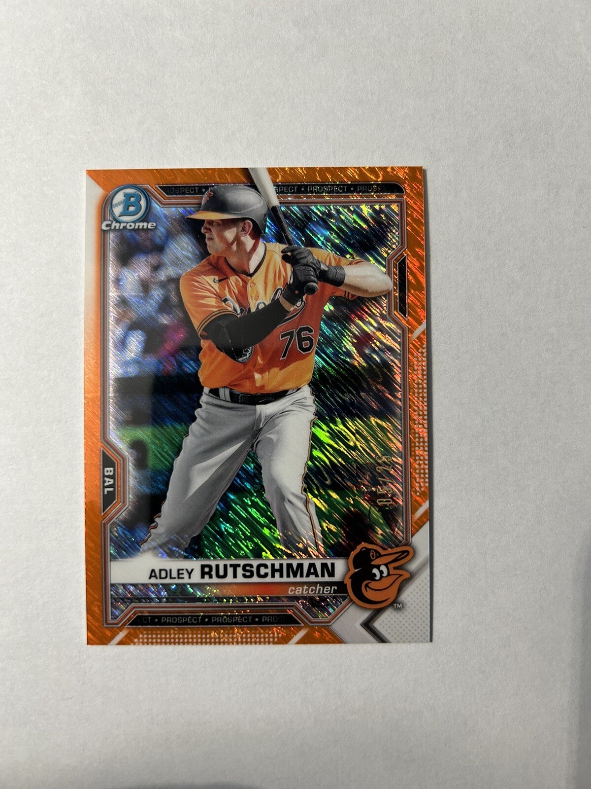 2021 Bowman Chrome Adley Rutschman BCP-241 Orange Shimmer Refractor /25