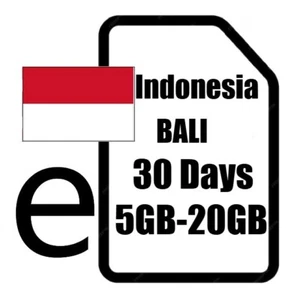 Indonesia / BALI eSIM 5GB - 20GB for 30 Days- DIGITAL Travel Data eSIM - Picture 1 of 1