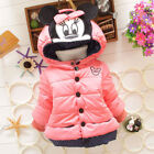 Girls Baby Kids Coats Winter Thick Jacket Hooded Warm Parka Kids Padded Outwear