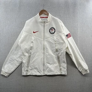 Nike Paralympics Jacket Mens Large White Team USA 2020 Tokyo Windbreaker Adult - Picture 1 of 20