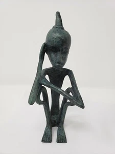 Indonesian/Balinese Handcrafted Wrought Iron Primitive Sumatra Human Green - Picture 1 of 4