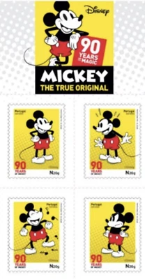 Disney Portugal 2018 90 Años Mickey Folleto Auto Adhesivo MNH Nuevo Foto 1 de 3