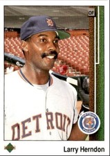 1989 Upper Deck Larry Herndon . Detroit Tigers #49