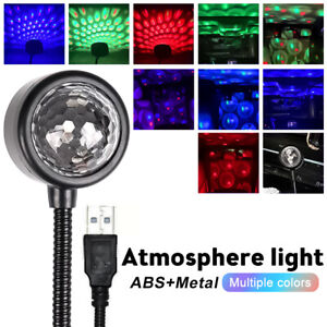 Mini USB Party Magic Ball Light LED Disco RGB Voice Control Auto Car Home Lights