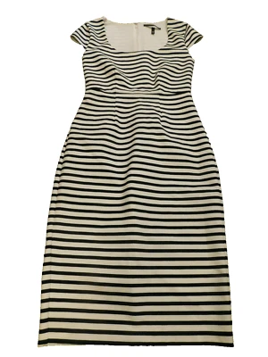 Victoria's Secret Fitted Lovely dress striped black white cap sleeve sz 0 EUC  - Image 1 of 4
