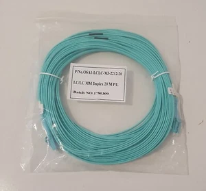 20m LC-LC OM3 Multimode Patch Fibre/Fiber New - Picture 1 of 4