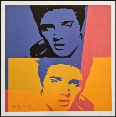 ANDY WARHOL * Elvis Presley * lithograph* 50x50 cm*limited # 128/500 CMOA signed - Bild 1 von 4