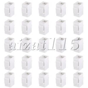 25Pieces 8p8c White Telephone Cable Cord Extension Adapter Coupler Jack Module - Afbeelding 1 van 6