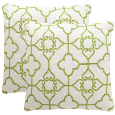 SAFAVIEH Nadia Pillow Set of 2 | Sweet Green / Cream | - Image 1 of 2