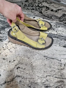 Fly London Sandal Lime 38 /7 Tram Wedges - Picture 1 of 5