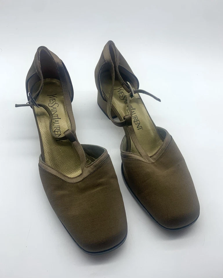 Tacones vintage Yves Saint Laurent YSL beige topo hechos en Italia, talla 6 Foto 1 de 4