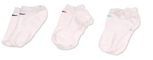 Nike Kid's 1/4 Crew Socks, 3-Pairs - White - SM ESF17005 - Picture 1 of 2