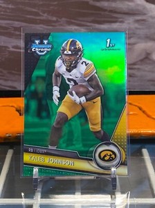 2023 BOWMAN CHROME UNIVERSITY KALEB JOHNSON 1ST GREEN REFRACTOR /99 IOWA